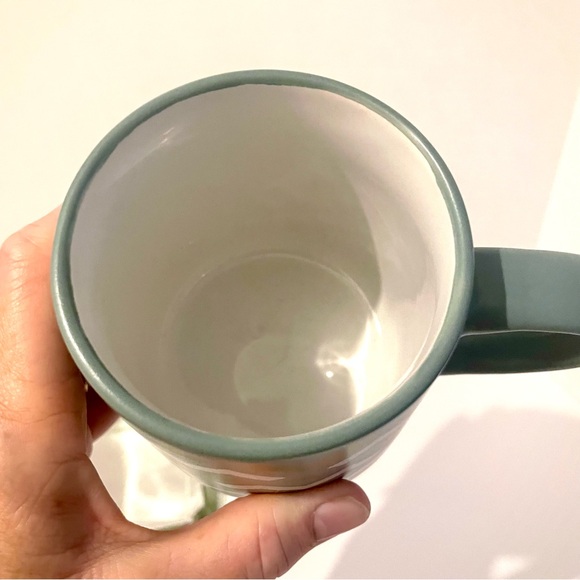 Thyme & Table Stoneware Mug Metallic Gold & White Chevron Modern Design 16oz - Picture 5 of 7